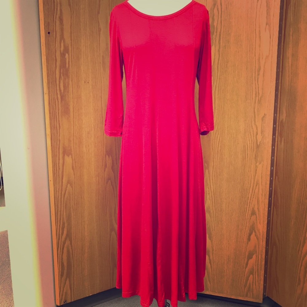 Red long dress